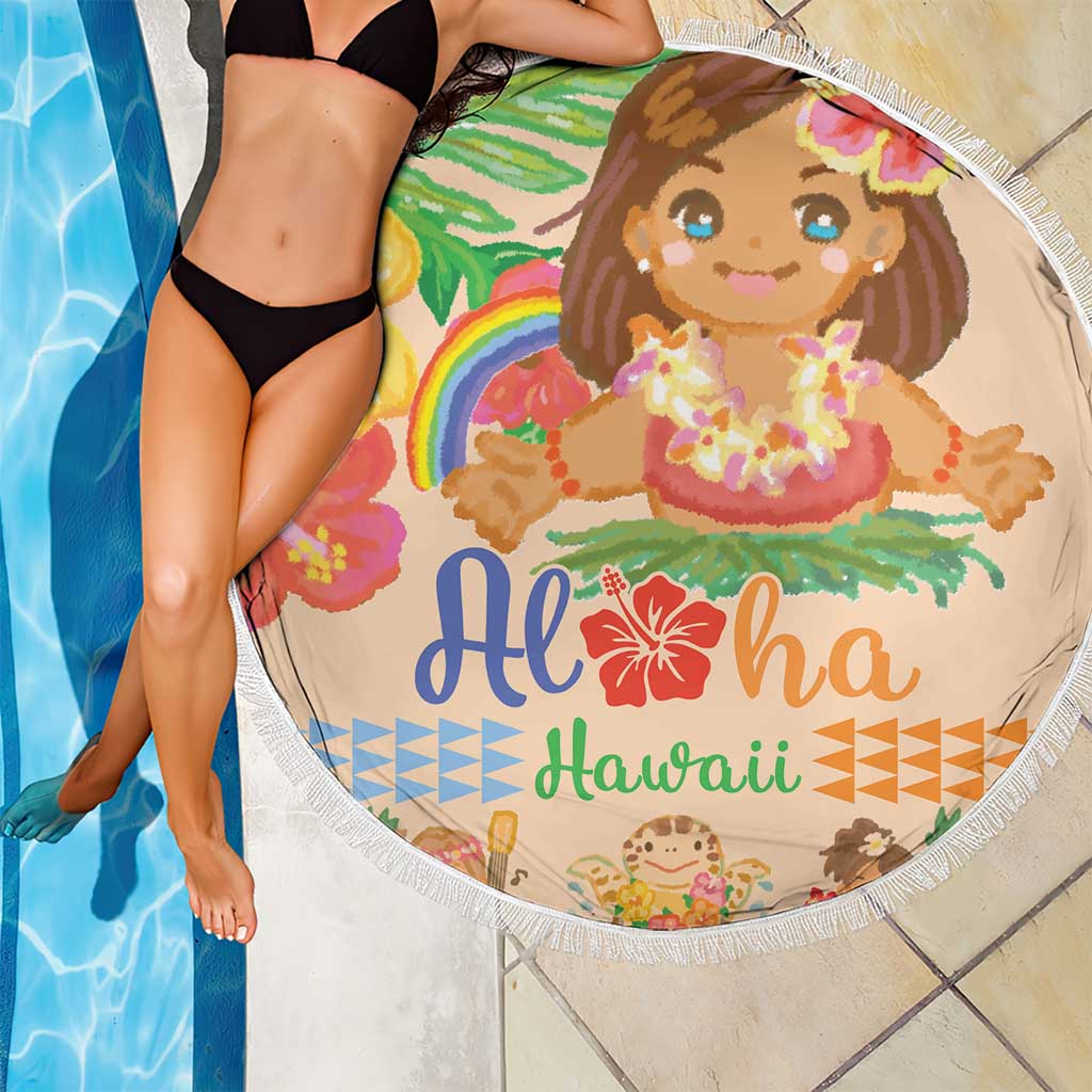 Kawaii Hula Girls Beach Blanket Aloha Hibiscus Flowers LT9 - Polynesian Pride