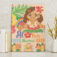 Kawaii Hula Girls Canvas Wall Art Aloha Hibiscus Flowers LT9 Without Frame Nude - Polynesian Pride