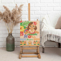 Kawaii Hula Girls Canvas Wall Art Aloha Hibiscus Flowers LT9 - Polynesian Pride