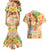 Kawaii Hula Girls Couples Matching Mermaid Dress and Hawaiian Shirt Aloha Hibiscus Flowers