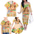 Kawaii Hula Girls Family Matching Off The Shoulder Long Sleeve Dress and Hawaiian Shirt Aloha Hibiscus Flowers