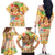 Kawaii Hula Girls Family Matching Off The Shoulder Long Sleeve Dress and Hawaiian Shirt Aloha Hibiscus Flowers