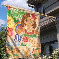 Kawaii Hula Girls Garden Flag Aloha Hibiscus Flowers LT9 - Polynesian Pride