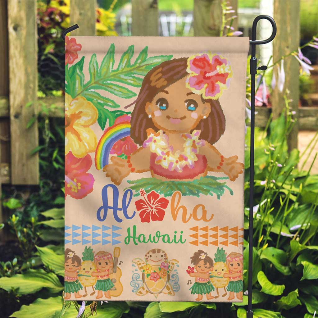 Kawaii Hula Girls Garden Flag Aloha Hibiscus Flowers LT9 Garden Flag Nude - Polynesian Pride
