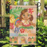 Kawaii Hula Girls Garden Flag Aloha Hibiscus Flowers LT9 Garden Flag Nude - Polynesian Pride