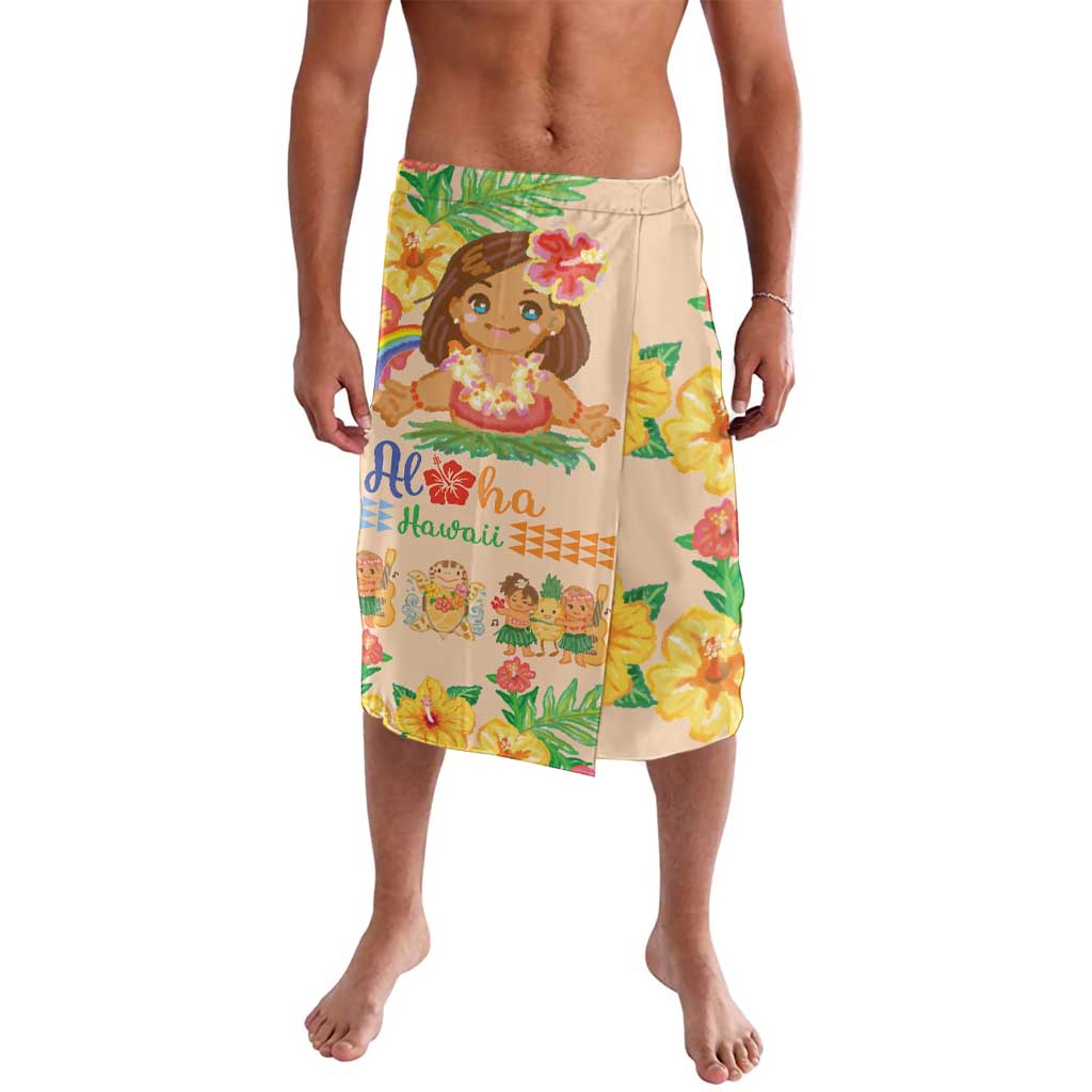 Kawaii Hula Girls Lavalava Aloha Hibiscus Flowers LT9 Nude - Polynesian Pride