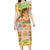 Kawaii Hula Girls Long Sleeve Bodycon Dress Aloha Hibiscus Flowers