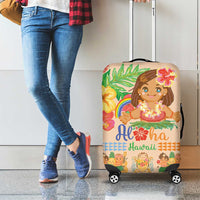 Kawaii Hula Girls Luggage Cover Aloha Hibiscus Flowers