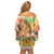 Kawaii Hula Girls Off Shoulder Short Dress Aloha Hibiscus Flowers