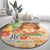 Kawaii Hula Girls Round Carpet Aloha Hibiscus Flowers