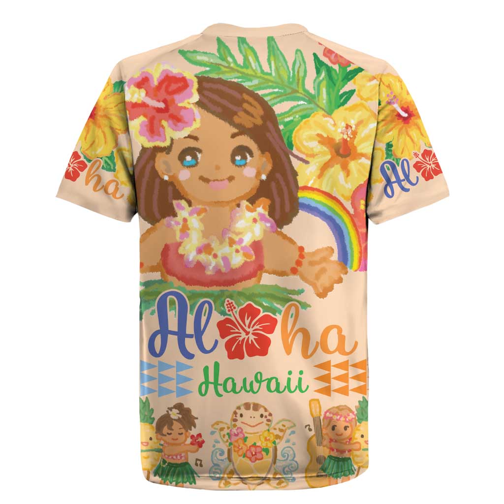 Kawaii Hula Girls Rugby Jersey Aloha Hibiscus Flowers LT9 - Polynesian Pride