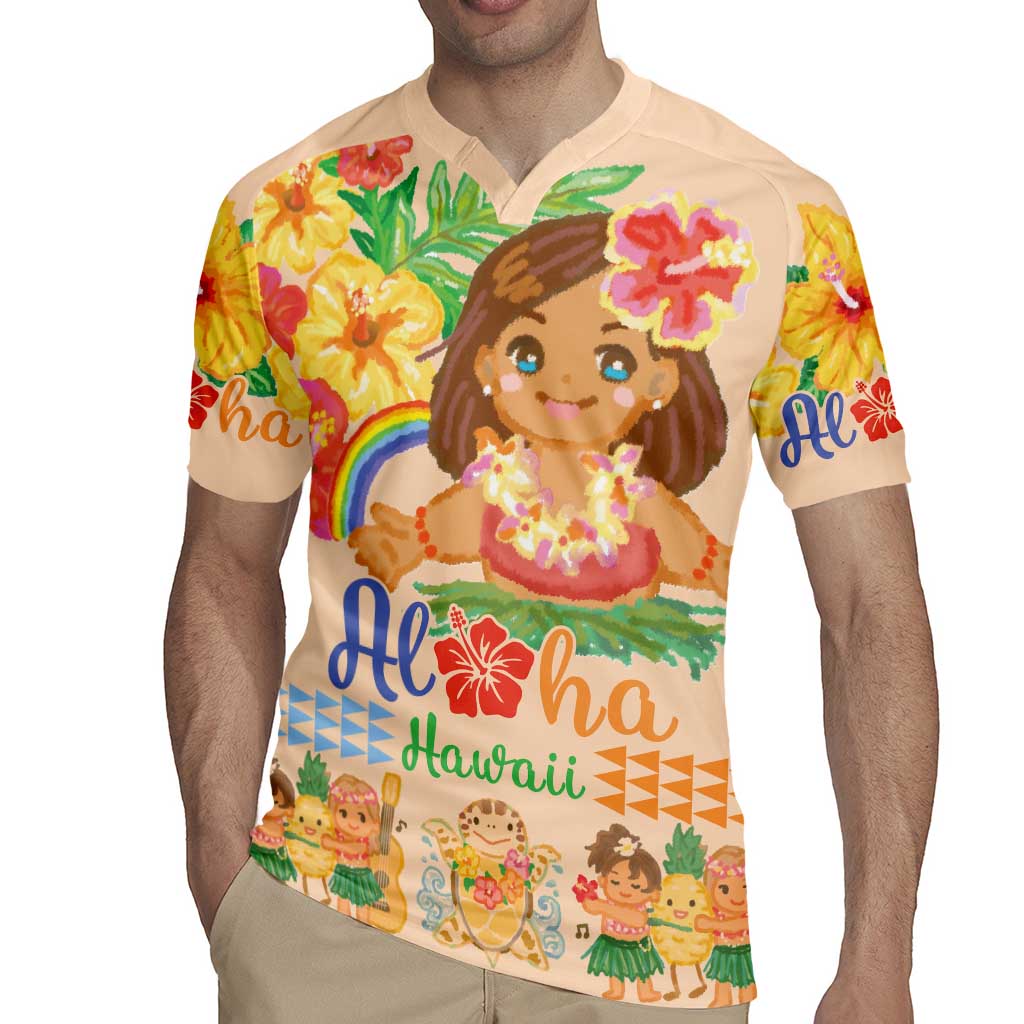Kawaii Hula Girls Rugby Jersey Aloha Hibiscus Flowers LT9 - Polynesian Pride