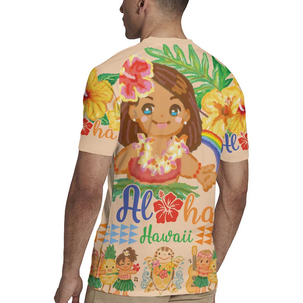 Kawaii Hula Girls Rugby Jersey Aloha Hibiscus Flowers LT9 - Polynesian Pride