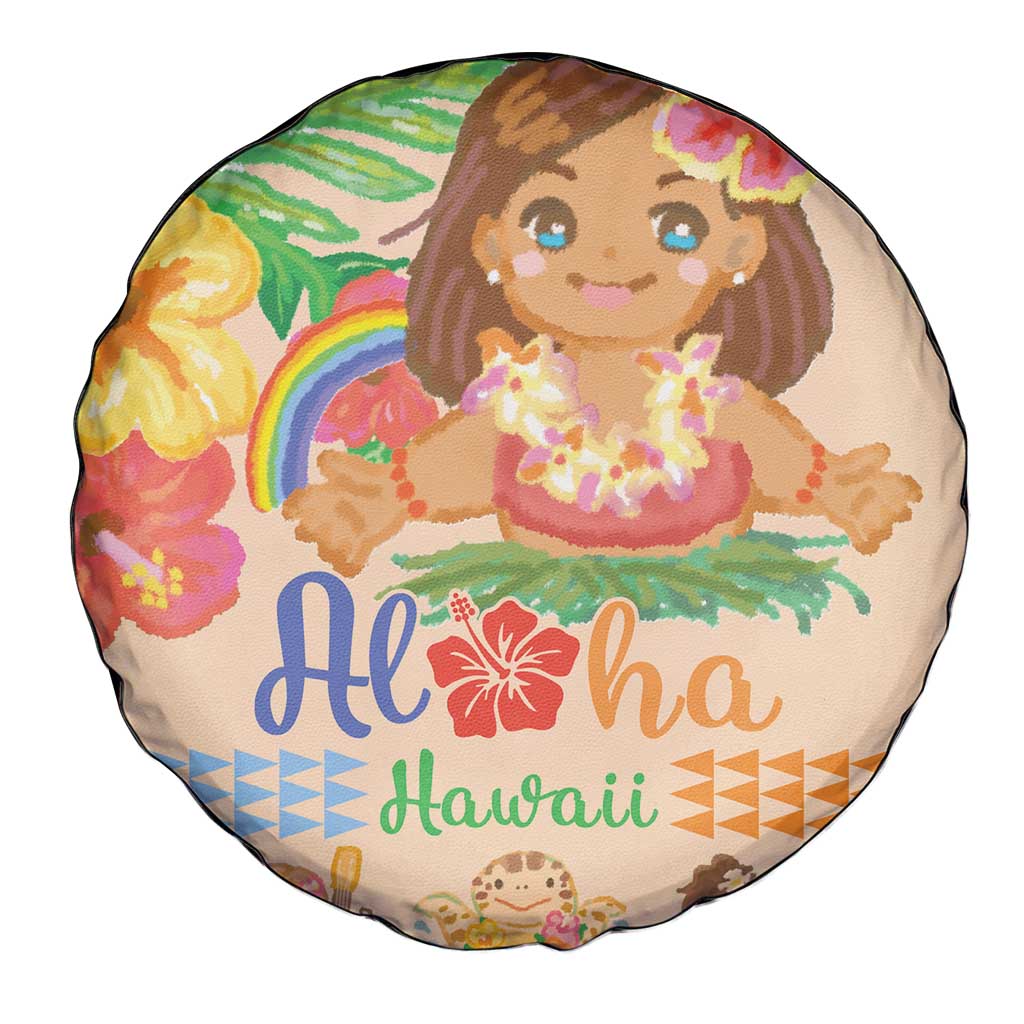 Kawaii Hula Girls Spare Tire Cover Aloha Hibiscus Flowers LT9 - Polynesian Pride