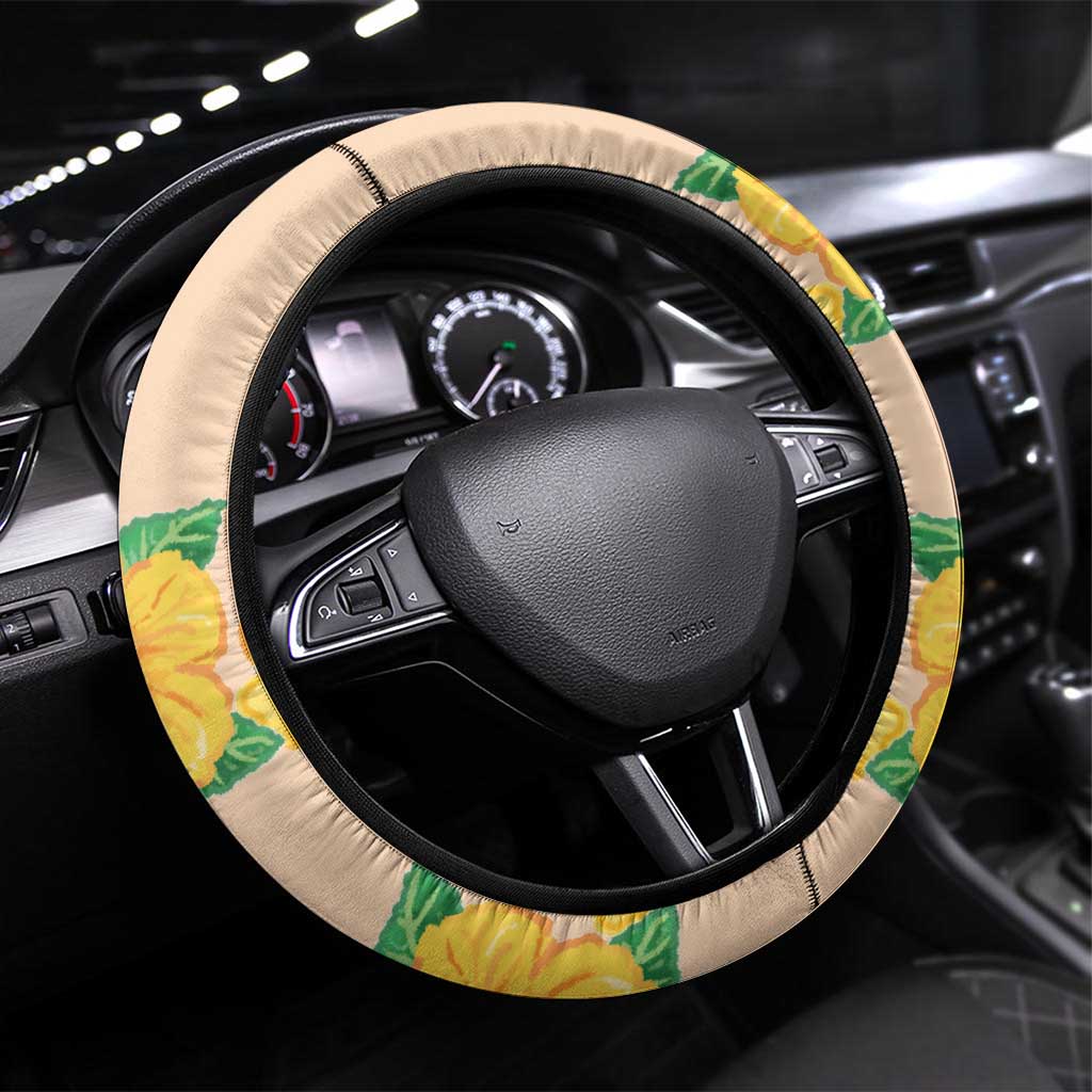 Kawaii Hula Girls Steering Wheel Cover Aloha Hibiscus Flowers LT9 Universal Fit Nude - Polynesian Pride
