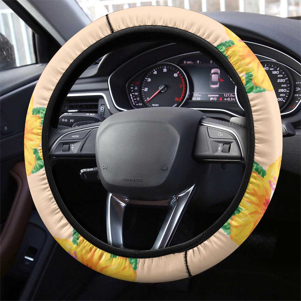 Kawaii Hula Girls Steering Wheel Cover Aloha Hibiscus Flowers LT9 - Polynesian Pride