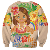 Kawaii Hula Girls Sweatshirt Aloha Hibiscus Flowers LT9 - Polynesian Pride