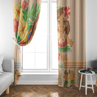 Kawaii Hula Girls Window Curtain Aloha Hibiscus Flowers LT9 - Polynesian Pride