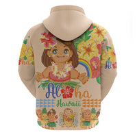 Kawaii Hula Girls Zip Hoodie Aloha Hibiscus Flowers