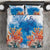 Hibiscus Turtle Tattoo Coral Reef Bedding Set with Polynesian Tribal