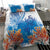 Hibiscus Turtle Tattoo Coral Reef Bedding Set with Polynesian Tribal