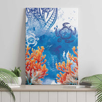 Hibiscus Turtle Tattoo Coral Reef Canvas Wall Art with Polynesian Tribal LT9 - Polynesian Pride