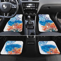 Hibiscus Turtle Tattoo Coral Reef Car Mats with Polynesian Tribal LT9 Set 4pcs White - Polynesian Pride