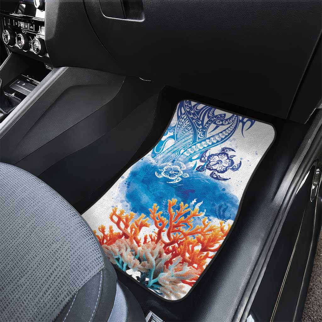 Hibiscus Turtle Tattoo Coral Reef Car Mats with Polynesian Tribal LT9 - Polynesian Pride