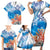 Hibiscus Turtle Tattoo Coral Reef Family Matching Short Sleeve Bodycon Dress and Hawaiian Shirt with Polynesian Tribal