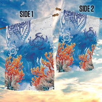 Hibiscus Turtle Tattoo Coral Reef Garden Flag with Polynesian Tribal LT9 - Polynesian Pride