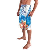 Hibiscus Turtle Tattoo Coral Reef Lavalava with Polynesian Tribal LT9 - Polynesian Pride