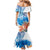 Hibiscus Turtle Tattoo Coral Reef Mermaid Dress with Polynesian Tribal