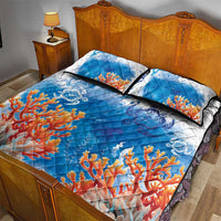 Hibiscus Turtle Tattoo Coral Reef Quilt Bed Set with Polynesian Tribal LT9 - Polynesian Pride