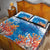 Hibiscus Turtle Tattoo Coral Reef Quilt Bed Set with Polynesian Tribal