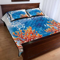 Hibiscus Turtle Tattoo Coral Reef Quilt Bed Set with Polynesian Tribal LT9 - Polynesian Pride