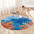 Hibiscus Turtle Tattoo Coral Reef Round Carpet with Polynesian Tribal