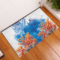Hibiscus Turtle Tattoo Coral Reef Rubber Doormat with Polynesian Tribal LT9 - Polynesian Pride