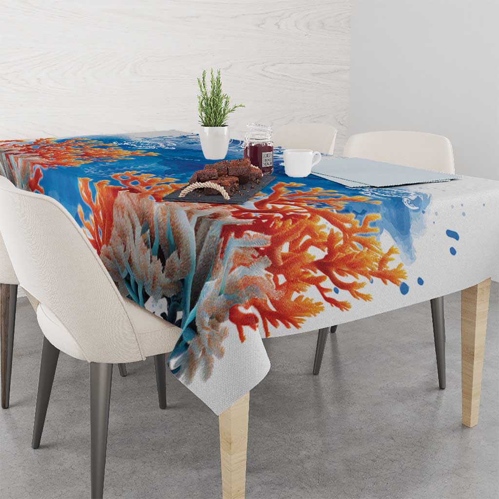 Hibiscus Turtle Tattoo Coral Reef Tablecloth with Polynesian Tribal LT9 - Polynesian Pride