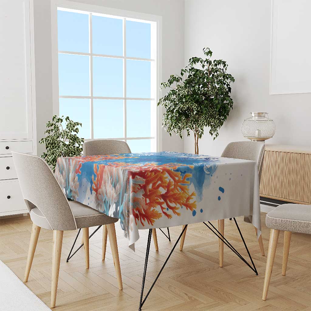 Hibiscus Turtle Tattoo Coral Reef Tablecloth with Polynesian Tribal LT9 - Polynesian Pride