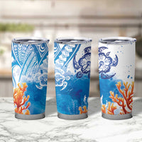 Hibiscus Turtle Tattoo Coral Reef Tumbler Cup with Polynesian Tribal LT9 - Polynesian Pride