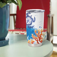 Hibiscus Turtle Tattoo Coral Reef Tumbler Cup with Polynesian Tribal LT9 - Polynesian Pride