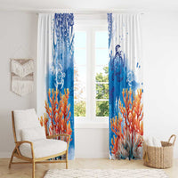 Hibiscus Turtle Tattoo Coral Reef Window Curtain with Polynesian Tribal LT9 - Polynesian Pride