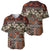 Pacific Hibiscus Tapa Tribal Vintage Baseball Jersey Brown Motif