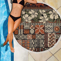 Pacific Hibiscus Tapa Tribal Vintage Beach Blanket Brown Motif LT9 - Polynesian Pride