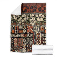 Pacific Hibiscus Tapa Tribal Vintage Blanket Brown Motif LT9 - Polynesian Pride