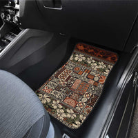 Pacific Hibiscus Tapa Tribal Vintage Car Mats Brown Motif LT9 - Polynesian Pride