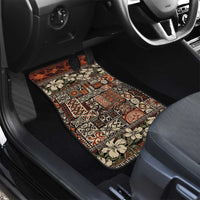 Pacific Hibiscus Tapa Tribal Vintage Car Mats Brown Motif LT9 - Polynesian Pride