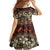 Pacific Hibiscus Tapa Tribal Vintage Family Matching Mermaid Dress and Hawaiian Shirt Brown Motif