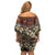 Pacific Hibiscus Tapa Tribal Vintage Family Matching Off Shoulder Short Dress and Hawaiian Shirt Brown Motif