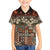 Pacific Hibiscus Tapa Tribal Vintage Family Matching Puletasi and Hawaiian Shirt Brown Motif